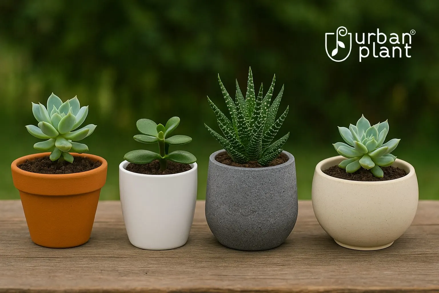 Best pots for succulents, including terracotta, ceramic, and concrete planters with healthy succulents – Urban Plant